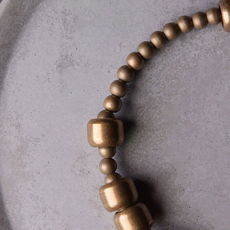 Buddha Stones Vintage koperen messing Armband met symbool voor rijkdom. - image 3