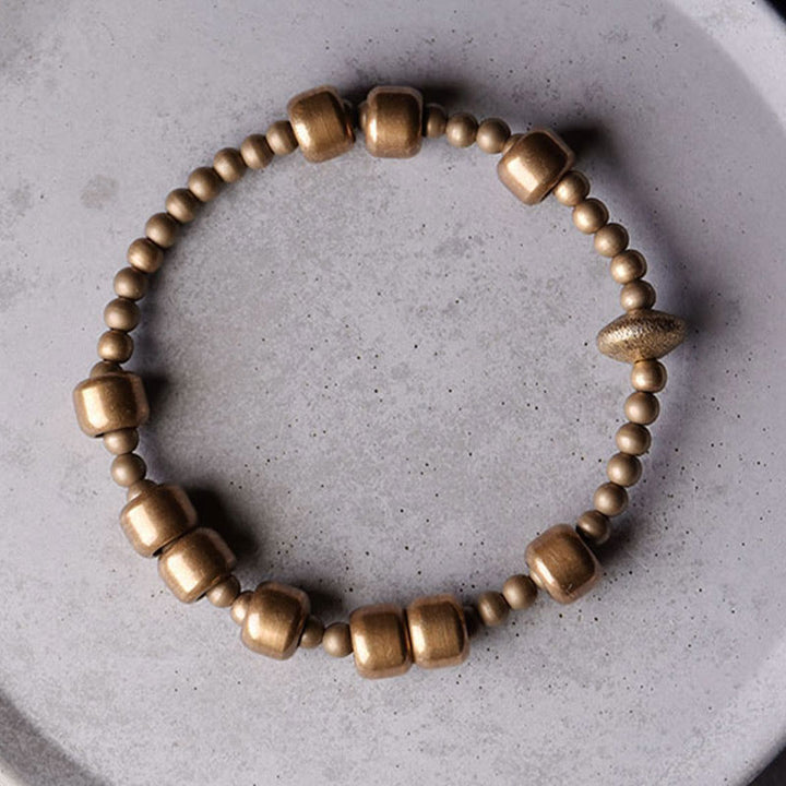 Buddha Stones Vintage koperen messing Armband met symbool voor rijkdom. - image 2