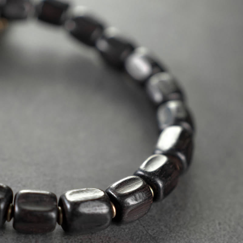 Buddha Stones Vintage vredesarmband van Tibetaans ebbenhout met meerlaagse koperen Armband - image 1
