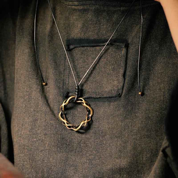 Buddha Stones Vintage handgemaakte koperen/messing Ketting - image 4