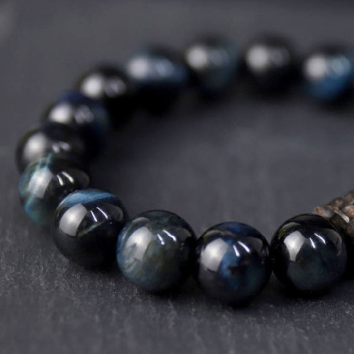 Buddha Stones Tijgeroog Ebbenhouten Kralen Rustgevende Armband - image 1