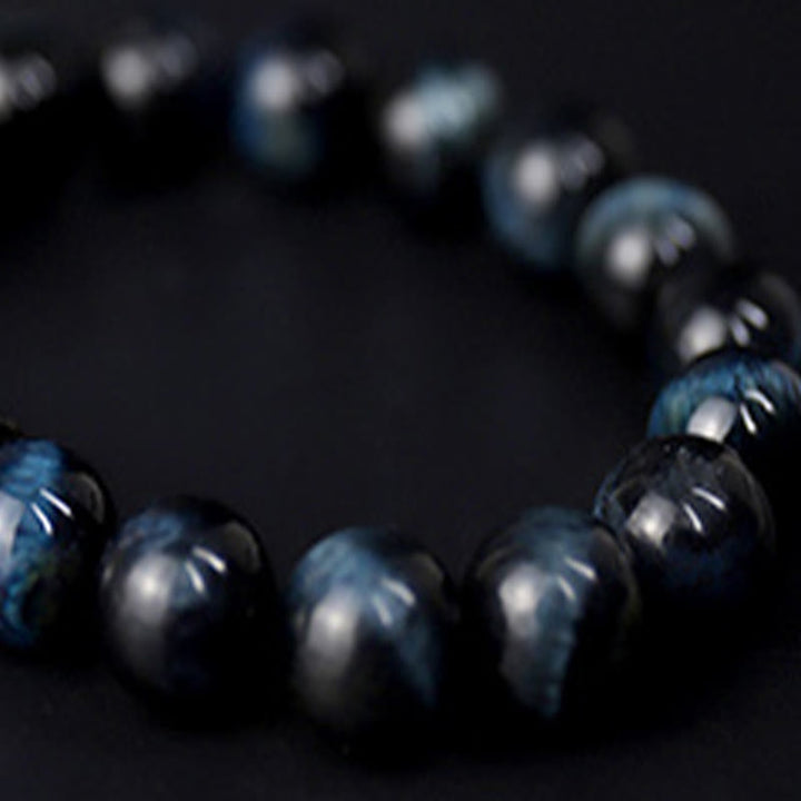 Buddha Stones Tijgeroog Ebbenhouten Kralen Rustgevende Armband - image 9