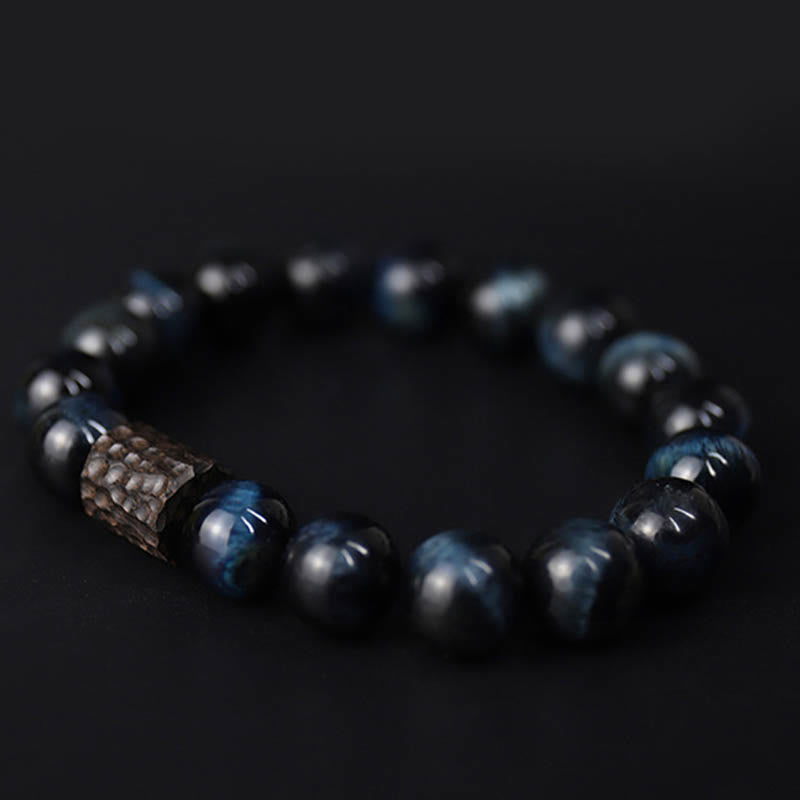 Buddha Stones Tijgeroog Ebbenhouten Kralen Rustgevende Armband - image 2