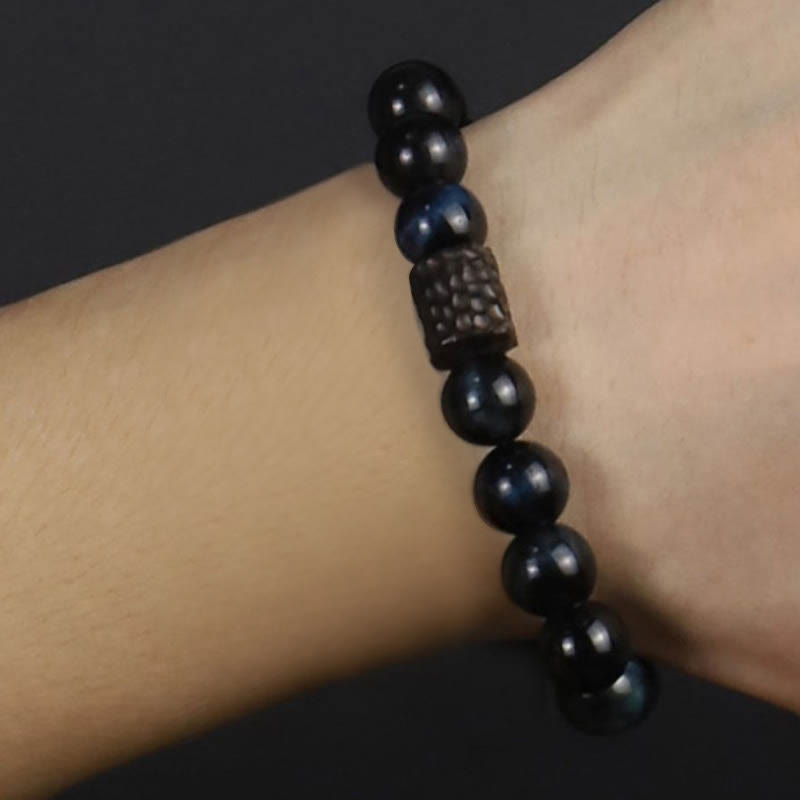 Buddha Stones Tijgeroog Ebbenhouten Kralen Rustgevende Armband - image 13