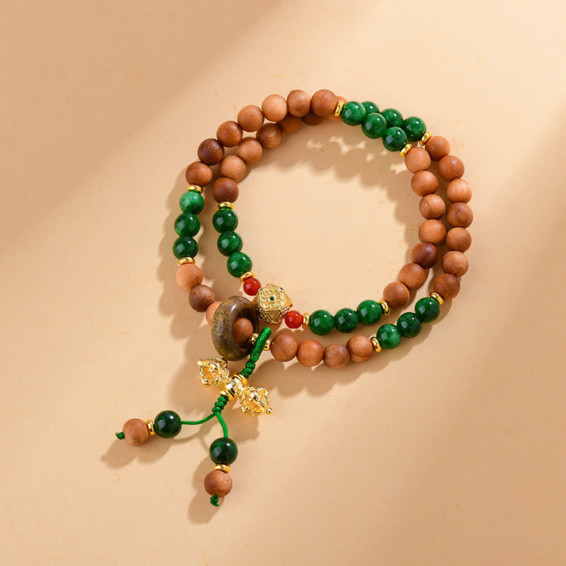 Buddha Stones Sandelhouten kralen Tibet Dorje Vajra Dubbelgedraaid Ontwerp Beschermende Genezende Armband - Sandelhout (Bescherming ❤ Genezing) - image 0