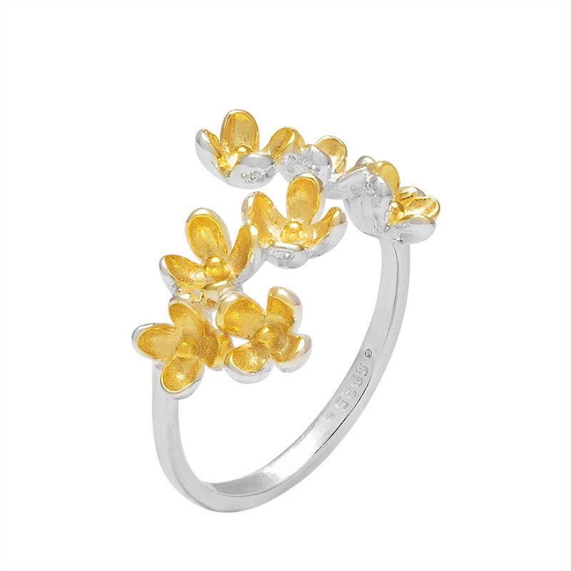 Buddha Stones Ring van 925 sterling zilver met Osmanthus Fragrans-motief - image 4