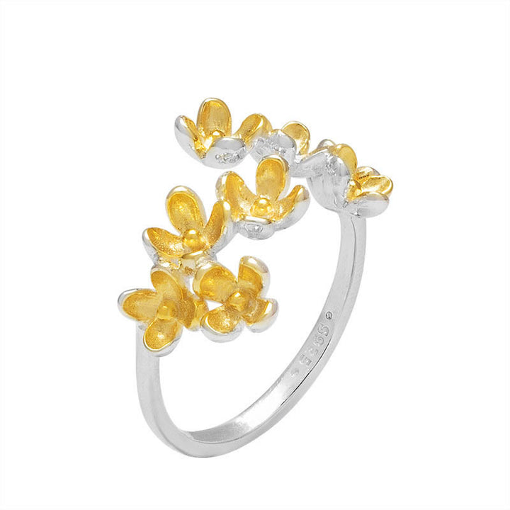 Buddha Stones Ring van 925 sterling zilver met Osmanthus Fragrans-motief - image 4