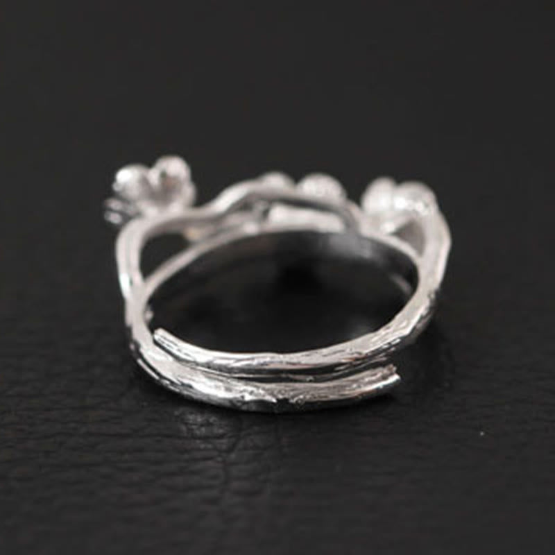 Buddha Stones 925 Sterling Zilveren Ring met Pruimenbos en Kalmerende Ring - image 10