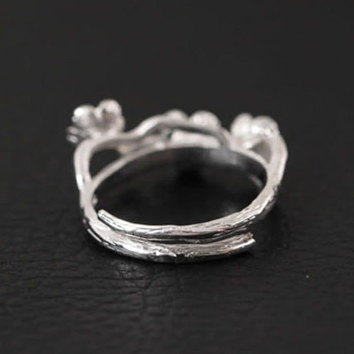 Buddha Stones 925 Sterling Zilveren Ring met Pruimenbos en Kalmerende Ring - image 10