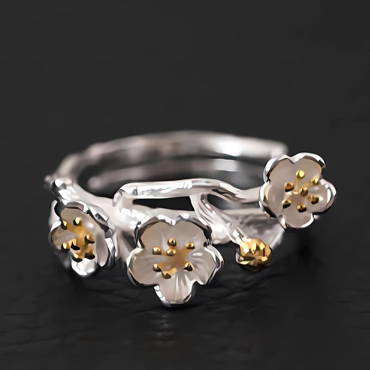Buddha Stones 925 Sterling Zilveren Ring met Pruimenbos en Kalmerende Ring - image 6