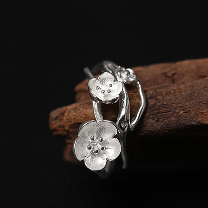 Buddha Stones 925 Sterling Zilveren Pruim Bossom Balans Ring - image 6