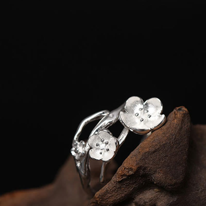 Buddha Stones 925 Sterling Zilveren Pruim Bossom Balans Ring - image 8