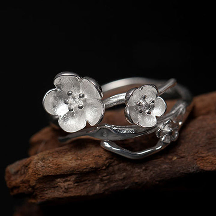 Buddha Stones 925 Sterling Zilveren Pruim Bossom Balans Ring - image 11