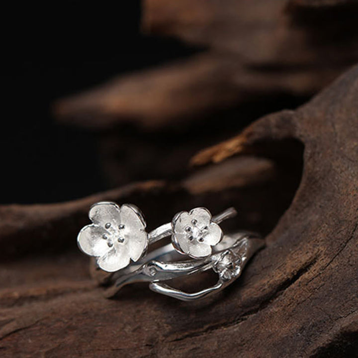 Buddha Stones 925 Sterling Zilveren Pruim Bossom Balans Ring - image 9