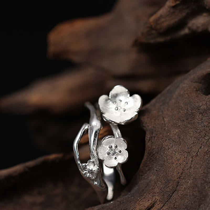 Buddha Stones 925 Sterling Zilveren Pruim Bossom Balans Ring - image 12