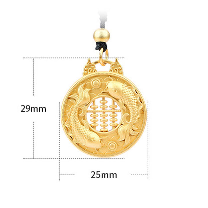 Buddha Stones Verguld koperen Ketting met koi-vismotief ter bevordering van kracht. - image 4