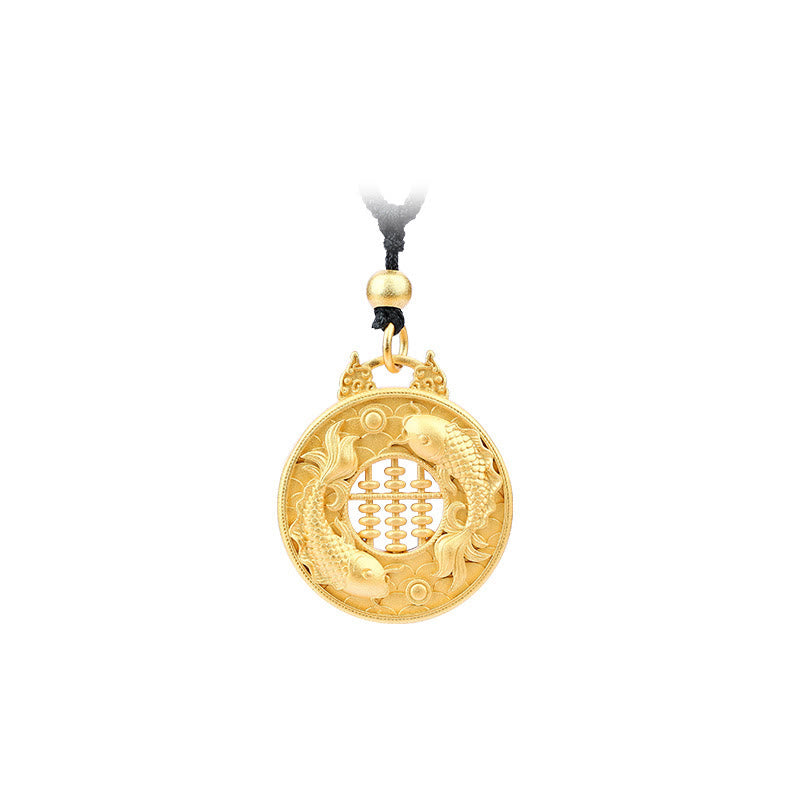 Buddha Stones Verguld koperen Ketting met koi-vismotief ter bevordering van kracht. - image 3