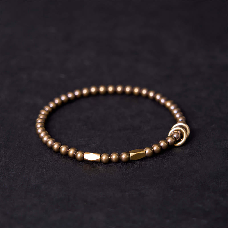 Buddha Stones Armband voor stellen met design van koperen en messing kralen en het Armband 'rijkdom en zelfzorg' - image 1