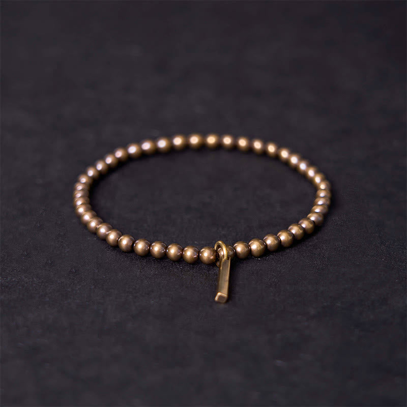 Buddha Stones Armband voor zelfzorg en genezing met kralen van puur koper en messing. - image 1