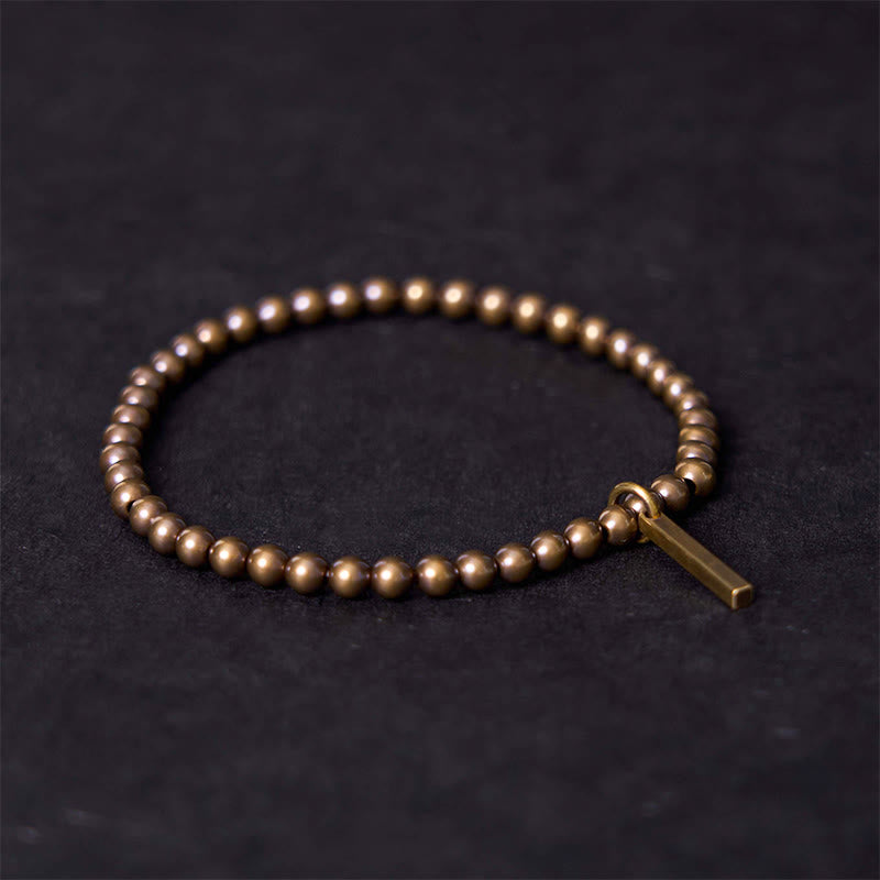 Buddha Stones Armband voor zelfzorg en genezing met kralen van puur koper en messing. - 20-21 cm - image 0