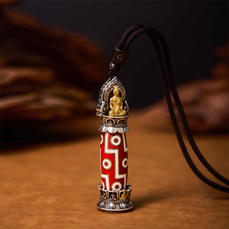 Buddha Stones Tibetaanse Medicijn Boeddha Negen-Oog Dzi Kralen Beschermingsketting Ketting - image 1