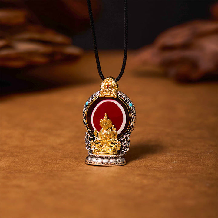 Buddha Stones Tibetaanse Avalokitesvara Dzi kralenpatroon koperen zuiverheid helende Ketting - Avalokiteshvara - image 0