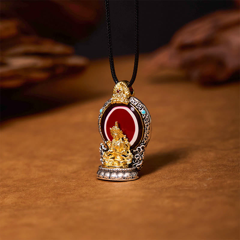Buddha Stones Tibetaanse Avalokitesvara Dzi kralenpatroon koperen zuiverheid helende Ketting - image 1