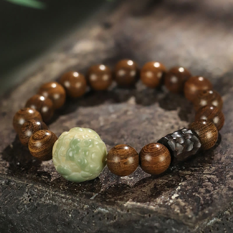Buddha Stones Sandelhout Bodhizaad PiXiu Ebbenhouten Kralen Helende Armband - 10mm(Polsomtrek: 14-16 cm) - image 0