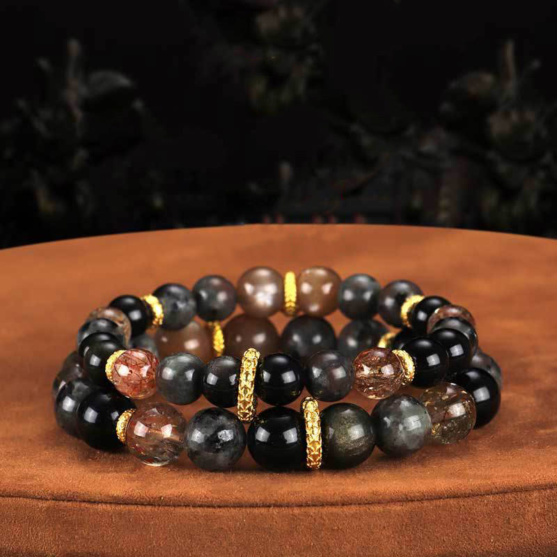 Buddha Stones Zonnesteen Lavasteen Positieve Armband - image 5