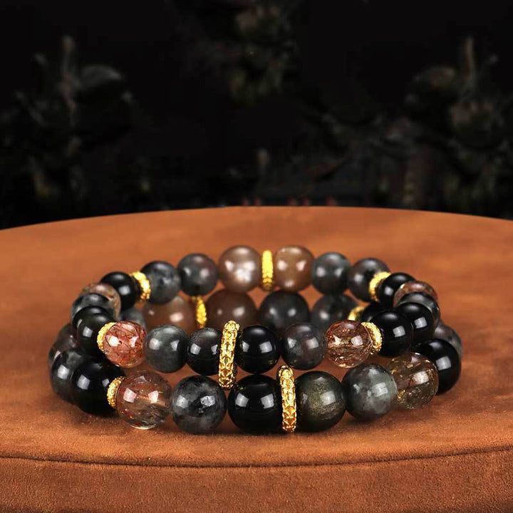 Buddha Stones Zonnesteen Lavasteen Positieve Armband - image 5