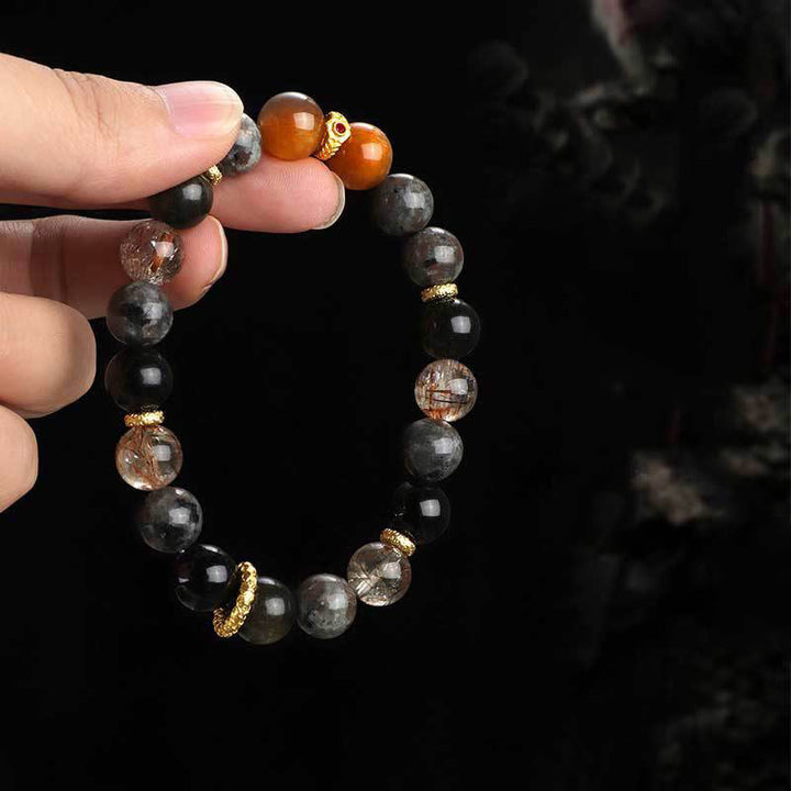 Buddha Stones Zonnesteen Lavasteen Positieve Armband - image 3