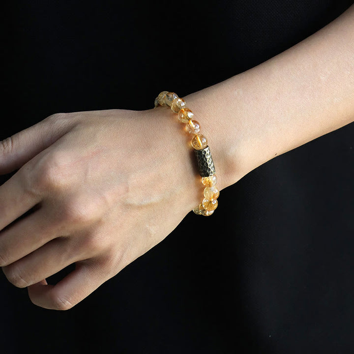 Buddha Stones Citrien Sandelhout Bodhizaad Beschermende Dubbele Armband - image 11