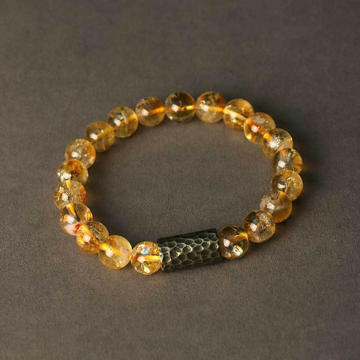 Buddha Stones Citrien Sandelhout Bodhizaad Beschermende Dubbele Armband - image 10