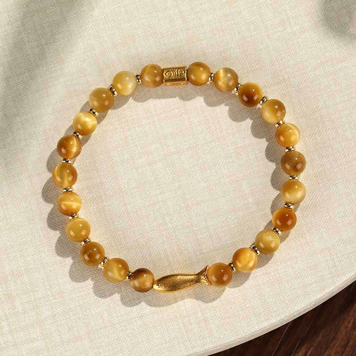 Buddha Stones Tijgeroog Koi Vis Armband - image 10
