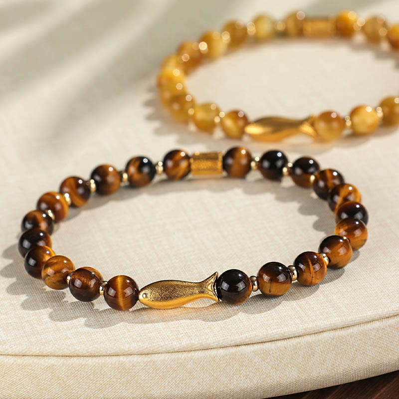 Buddha Stones Tijgeroog Koi Vis Armband - image 12
