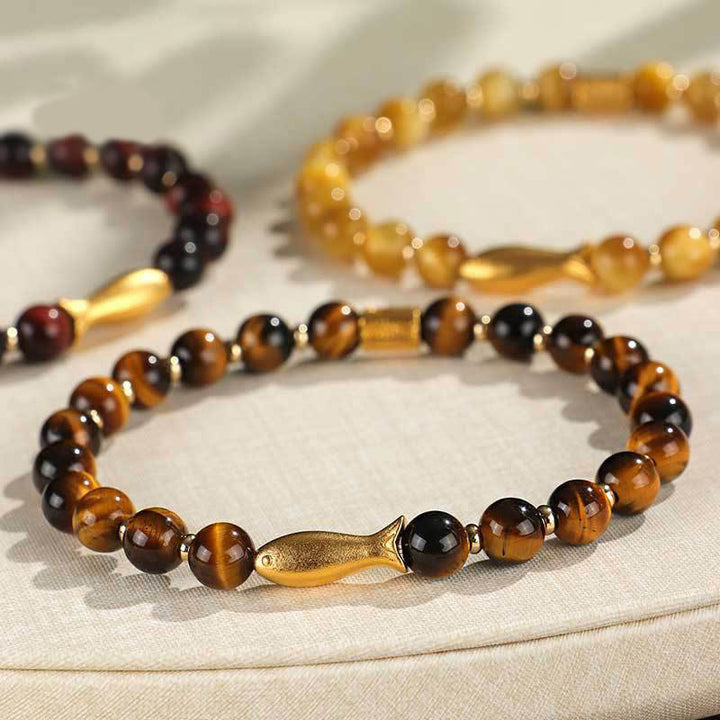 Buddha Stones Tijgeroog Koi Vis Armband - image 15
