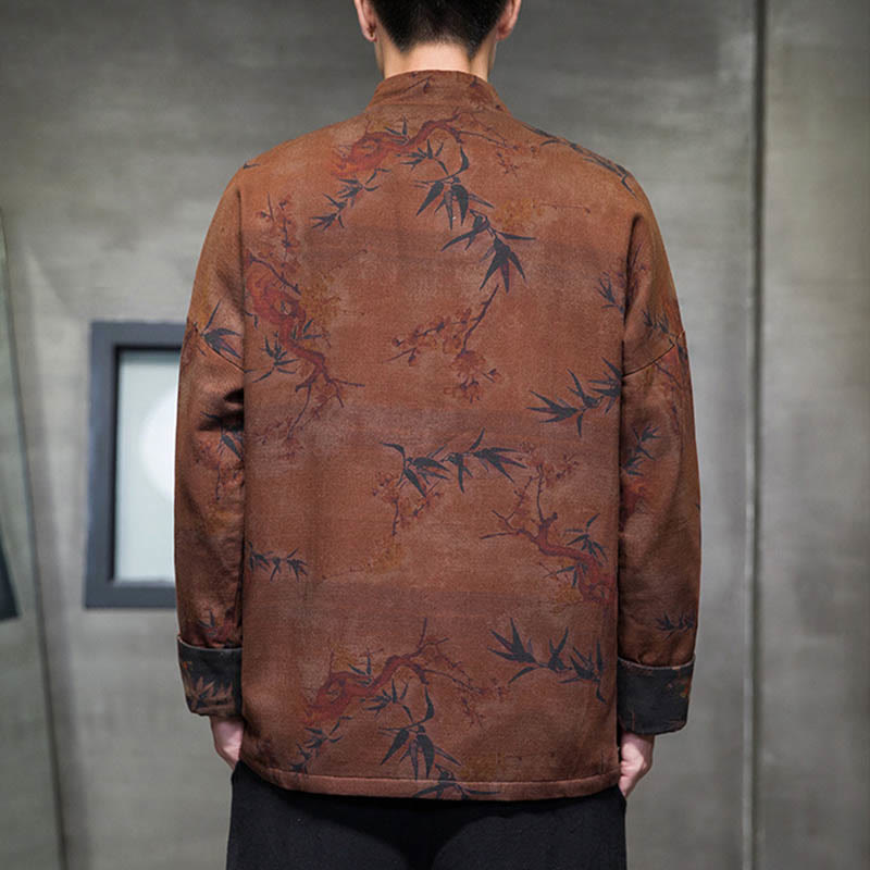 Buddha Stones Frog-But Chinese Tang Suit Lang Overhemd Katoenen Herenjas Kleding - image 11