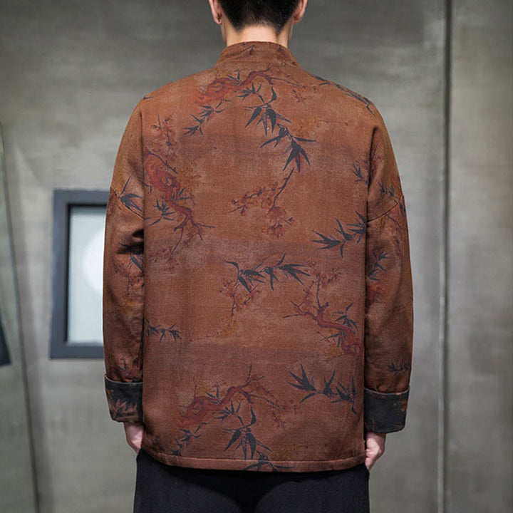 Buddha Stones Frog-But Chinese Tang Suit Lang Overhemd Katoenen Herenjas Kleding - image 11
