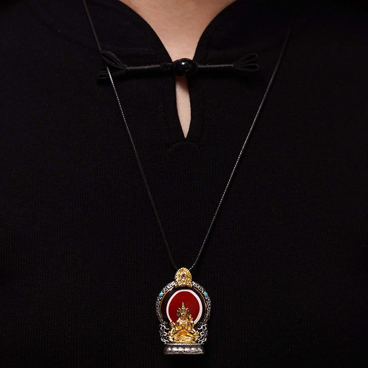 Buddha Stones Tibetaanse Avalokitesvara Dzi kralenpatroon koperen zuiverheid helende Ketting - image 4