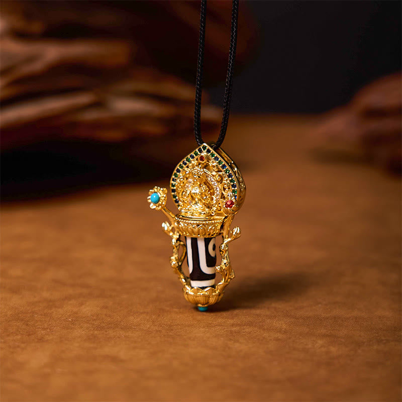 Buddha Stones Tibetaanse Dzi-kraal Manjusri Bodhisattva-patroon Mededogen Ketting - image 3