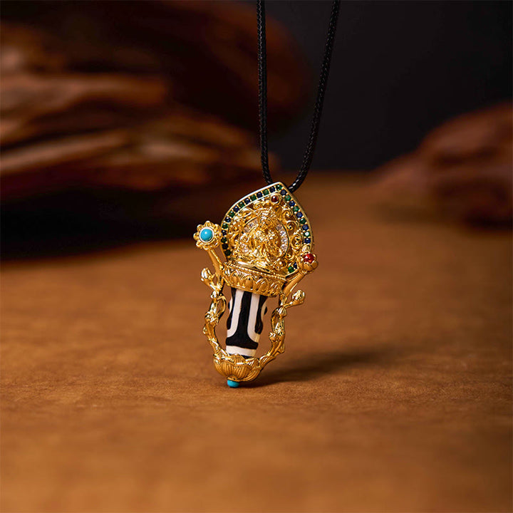Buddha Stones Tibetaanse Dzi-kraal Manjusri Bodhisattva-patroon Mededogen Ketting - image 4