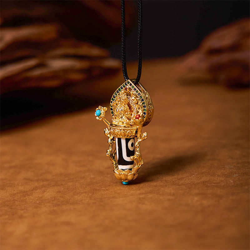 Buddha Stones Tibetaanse Dzi-kraal Manjusri Bodhisattva-patroon Mededogen Ketting - Manjusri Bodhisattva - image 0