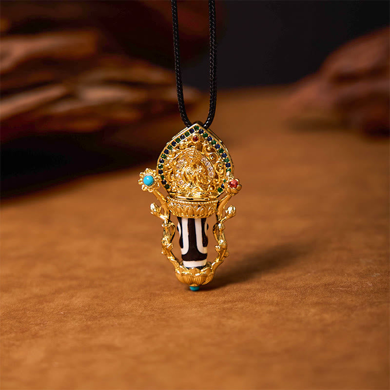 Buddha Stones Tibetaanse Dzi-kraal Manjusri Bodhisattva-patroon Mededogen Ketting - image 2