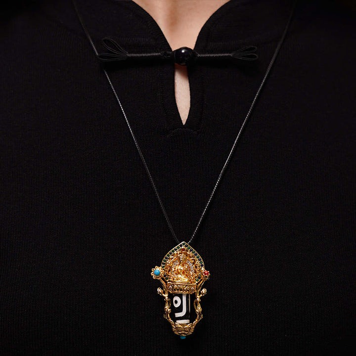 Buddha Stones Tibetaanse Dzi-kraal Manjusri Bodhisattva-patroon Mededogen Ketting - image 5