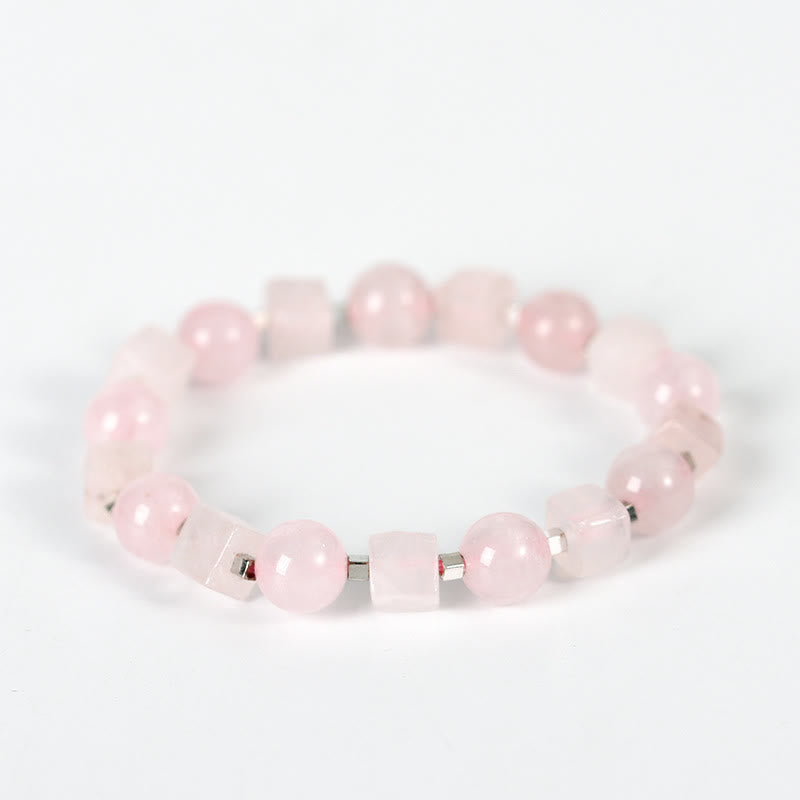 Buddha Stones Diverse kristallen, zwarte obsidiaan, Armband - Roze kristal (Polsomtrek: 14-16 cm) - image 6
