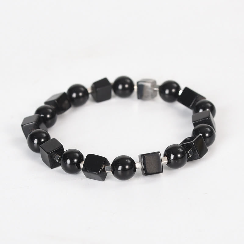 Buddha Stones Diverse kristallen, zwarte obsidiaan, Armband - Zwarte obsidiaan (Polsomtrek: 14-16 cm) - image 0