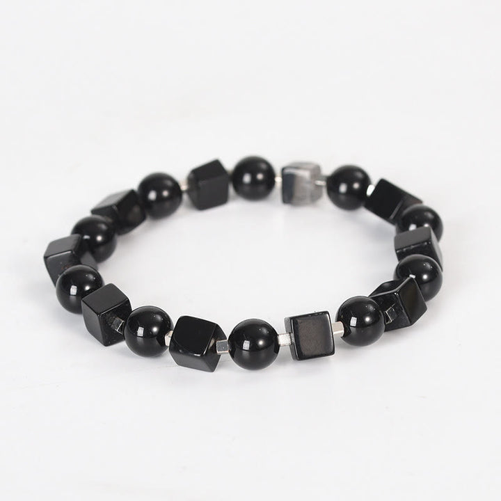 Buddha Stones Diverse kristallen, zwarte obsidiaan, Armband - Zwarte obsidiaan (Polsomtrek: 14-16 cm) - image 0