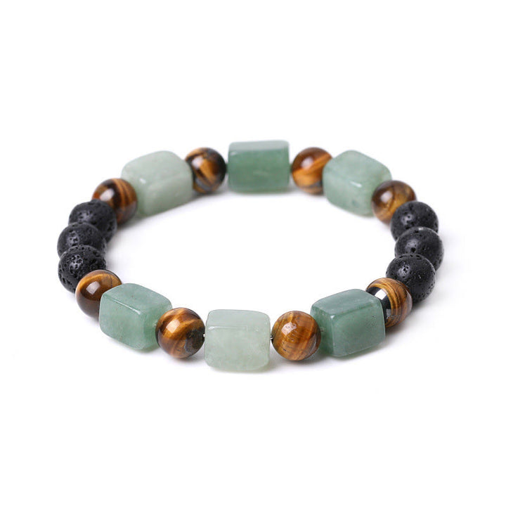 Buddha Stones Diverse kristallen kubus, amethist, lavasteen, Armband - image 26