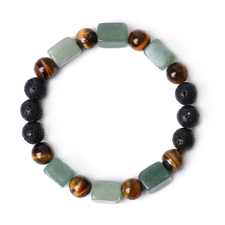 Buddha Stones Diverse kristallen kubus, amethist, lavasteen, Armband - image 27