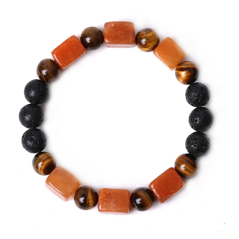 Buddha Stones Diverse kristallen kubus, amethist, lavasteen, Armband - image 59